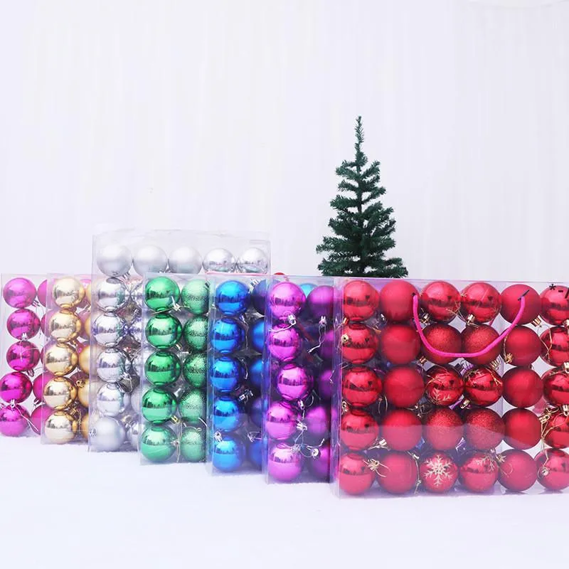 6cm Christmas Trees Ball Colorful Xmas Tree Decor Ornaments Party Home Garden Decoration News Year Gift JJA9522