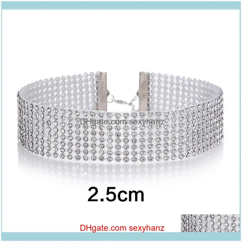 Size Multi-layer Unique Necklace Choker White Shinning Charming Jewelry Chain Women Wedding Anniversary Gift Chokers