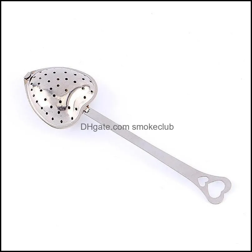 Heart Shape Stainless Steel Tea Strainers Silver Tea Leaf Herbal Filter Infuser Spoon Strainer practical Kitchen Tool cute