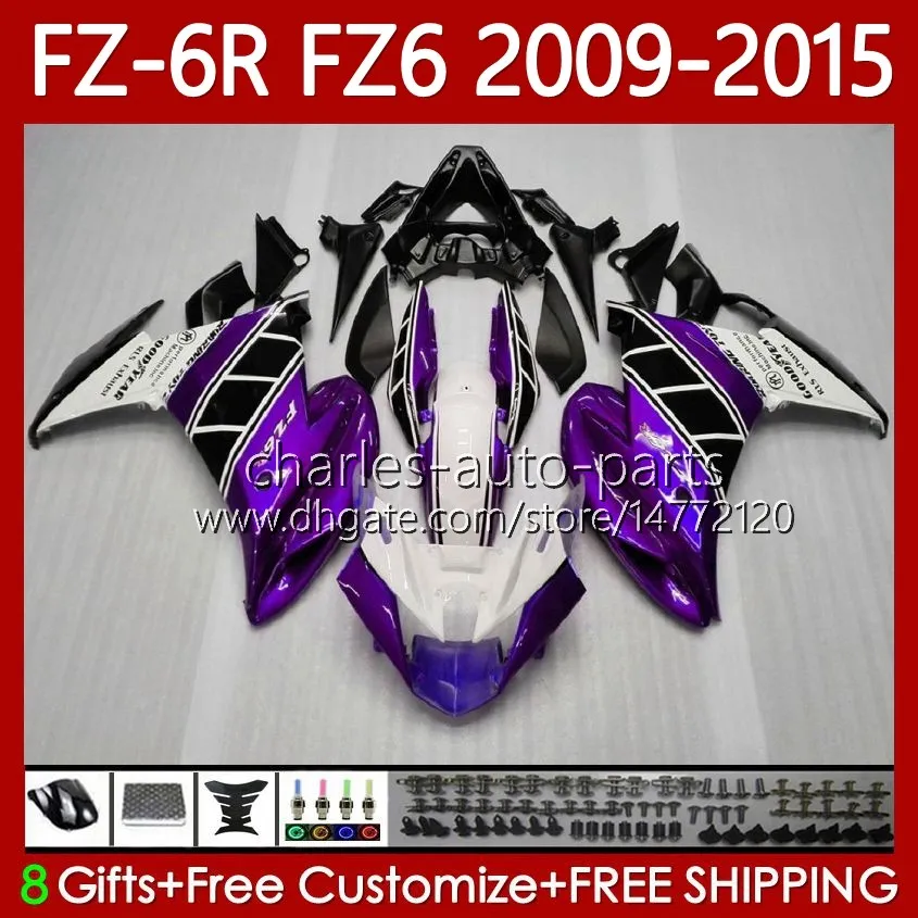 Moto Body for Yamaha FZ6 FZ 6 R N 600 6R 6N FZ-6N 09-15 Kroppsarbeten 103NO.60 FZ600 FZ6R FZ-6R 09 10 11 12 13 14 15 FZ6N 2009 2010 2011 2012 2013 2014 2015 OEM Fairings Lila Glansig