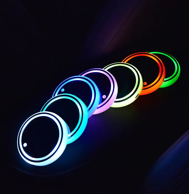 7 Farben Auto LED Getränkehalter Lichtmatten Auto Untersetzer Flasche  Atmosphäre Lichter Konstellation Hintergrundbeleuchtung LED Getränkehalter  Pads Von 2,59 €
