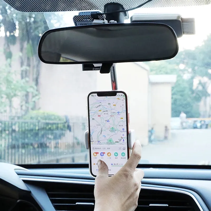 Auto Telefon Halter Rückspiegel Handy Halter 360 ° GPS Smartphone Ständer Auto Hinten Kopfstütze Halterung Handy Zubehör