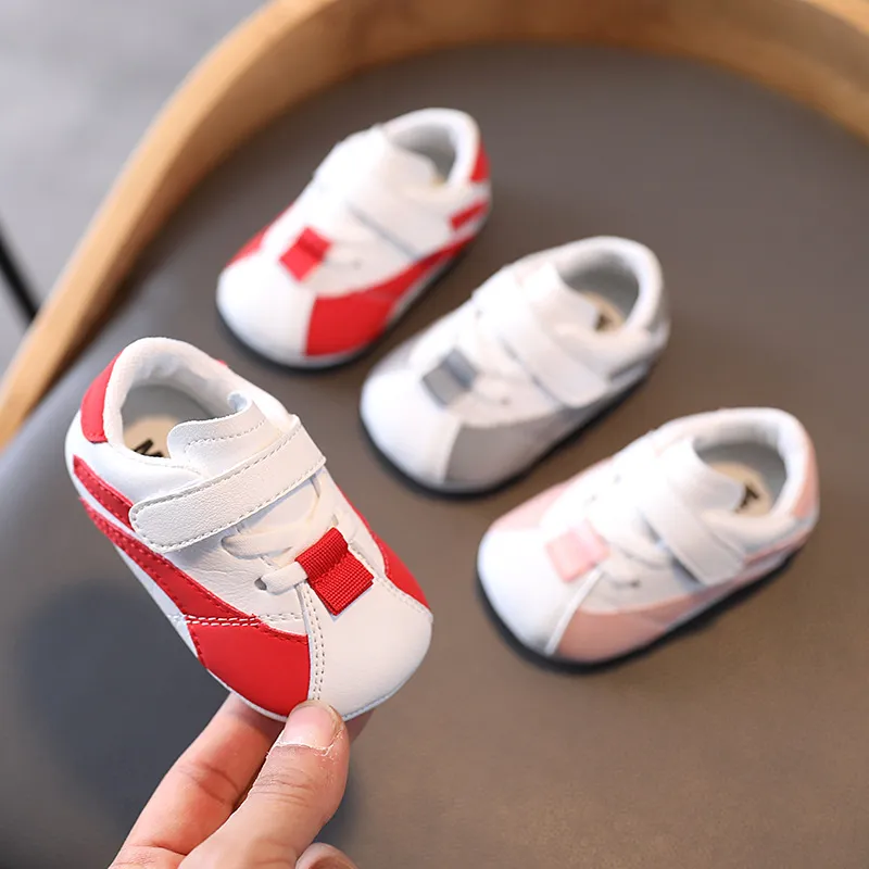 Primavera Autumn New Baby Casual Scarpe Casual Soft TPR Suola Infant Toddler First Walkers Scarpe da ginnastica bianche Unisex Baby Shoes