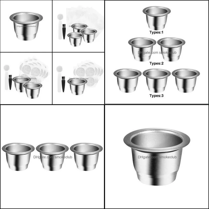 Coffee Filters Filter Set Office Accessories Draining Cup Home Stainless Steel Reusable Pots With Foil Lid Refillable Drinking