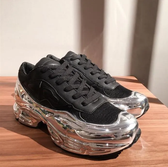 Fashion originals Raf Simons Ozweego Casual Shoes III Men Women Clunky Metallic Silver Sneaker Dorky trainers outdoor sneakers sports 35 45
