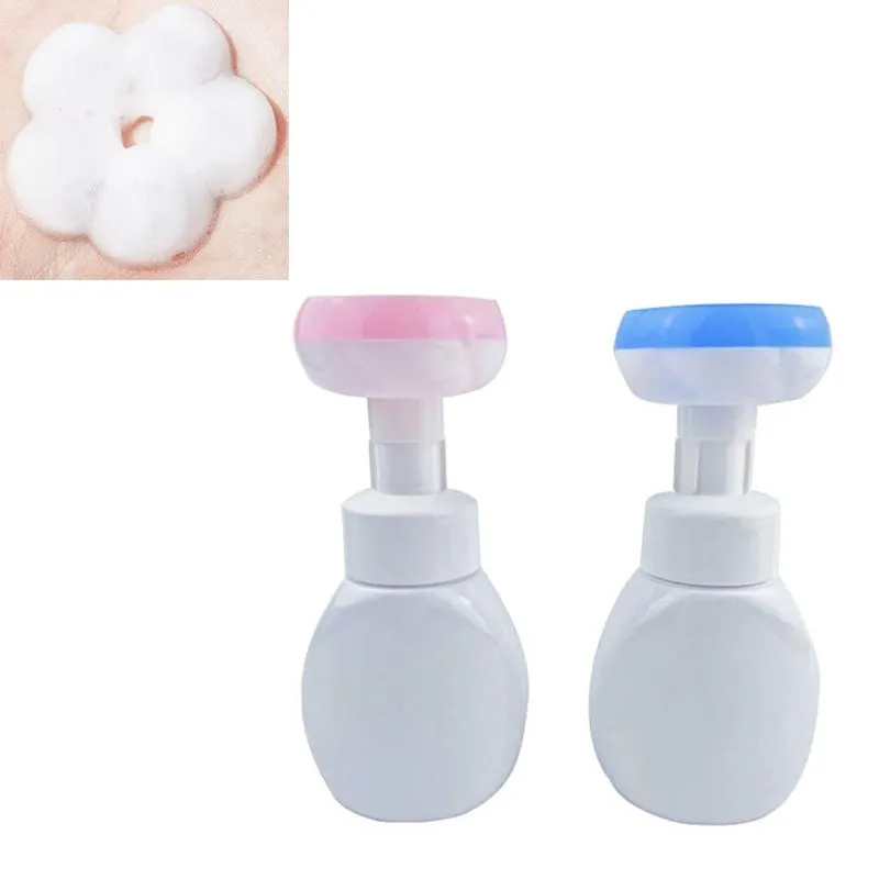 Distributeur de savon liquide mousse pompe bouteille vide rechargeable nettoyant salle de bain à la main en appuyant sur la tête de fleur