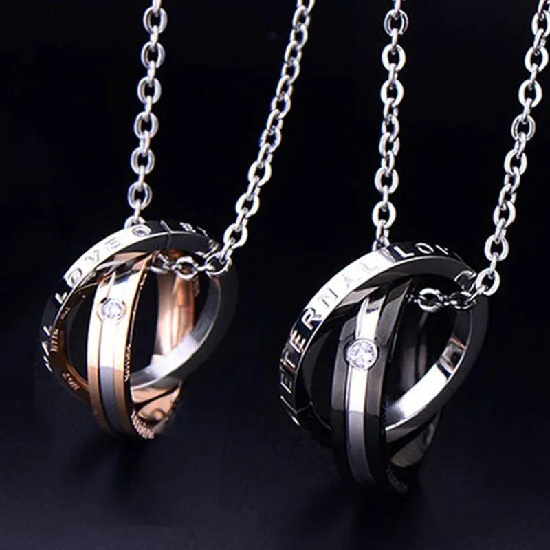 Pendant Necklaces Chain Necklace Mens Couple Pendants Wholesale Stainless Steel Gold Gifts For Male Accessories Statement Simple