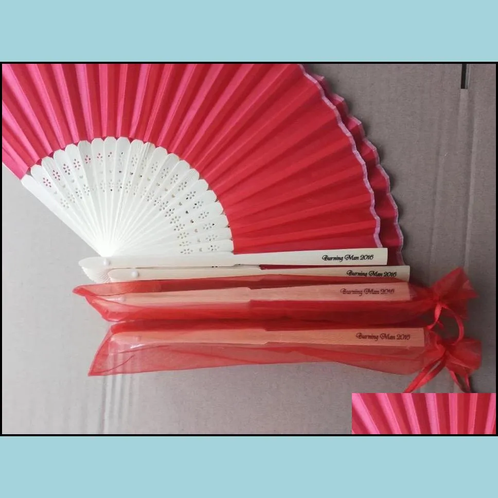 Personalized hand fans gift with pouch wedding door gifts bridal shower favors 50pcs lot free shipping wholesales