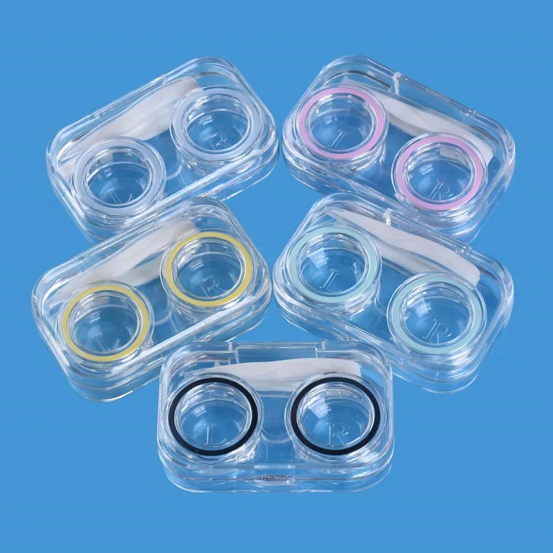 Fashion Contact Lens Cases Kit Transparent Portable Container Travel Lenses Eyewear Storage Set JXW908