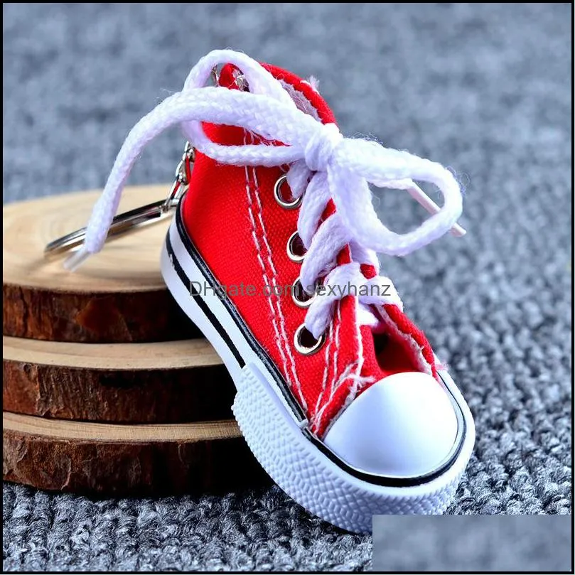 luxury Creative Canvas Shoes designer Key Chain Cell Phone Charms Sneaker Handbag Pendant Keyring Keychain For Adult child Jewelry