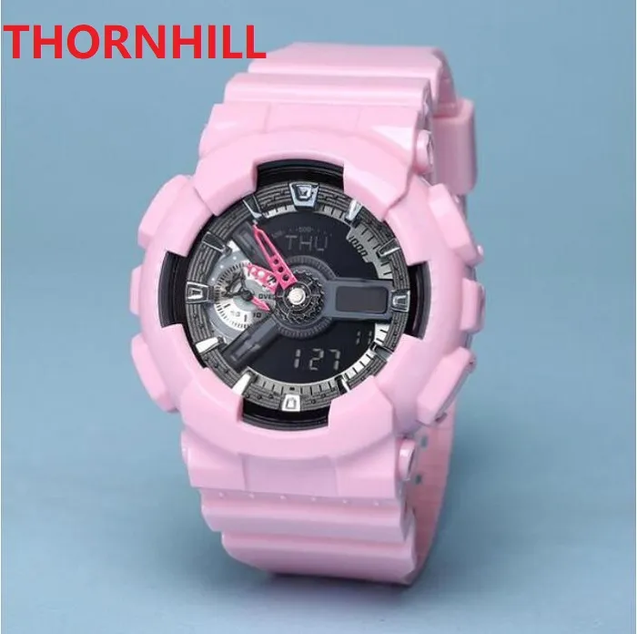 Sports sportivi da donna femminile quarzo orologio a led digitale Dual display impermeabile mondiale di shock Time PU con orologio da polso leggero automatico a mano