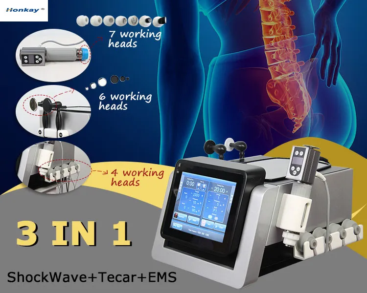 Smart Tecar Wave CET RET Diathermie Schmerzlinderungsmassagegerät EMS Elektrische Muskelstimulation Extrakorporale ShockWave ED-Behandlung Physiotherapiegerät