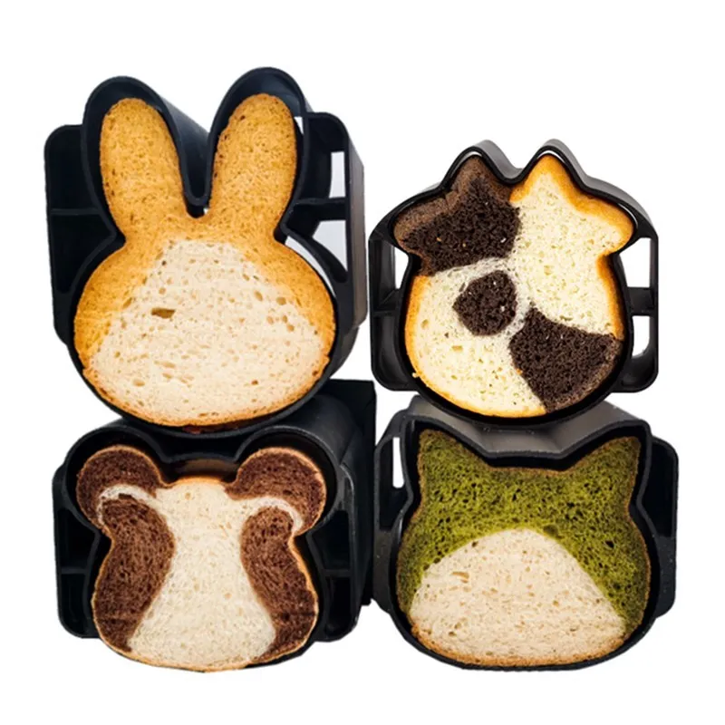 Baking mold cute animal shape toast cat rabbit cow head non-stick household oven bread baking tools
