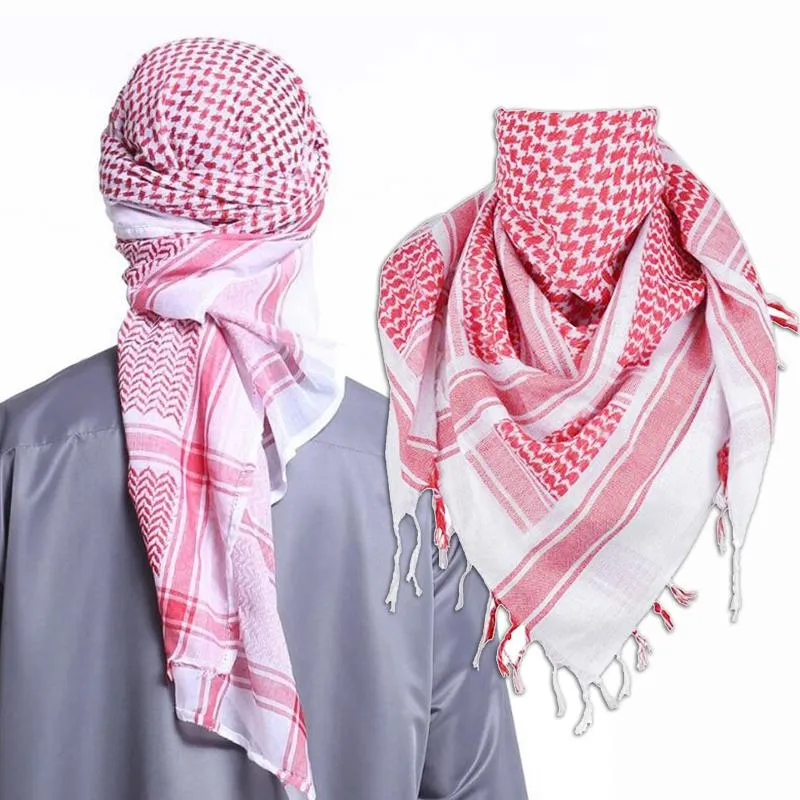 Caps Caps Maski islamskie Mężczyźni Tradycyjne Kostiumy Plaid Kapelusz Głowy Szalik Turban Muzułmańskie Hijabs Dubaj Arabski Ramadan Módlmy taktyk