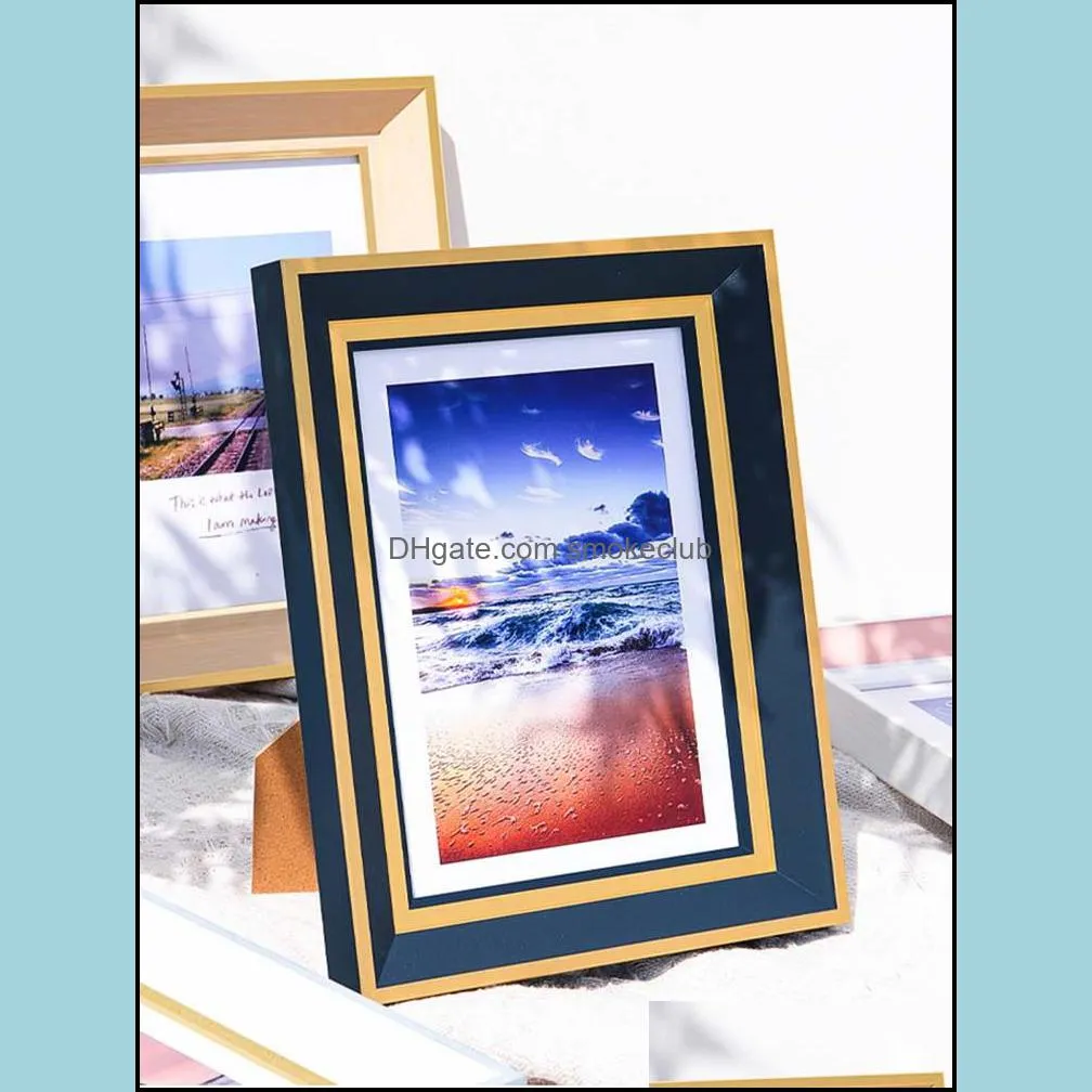 1PC High Quality Photo Frame Bedroom Wall Decoration Family Picture Frame Wedding Gift Simple Office Desktop Photo Frame 5Colors