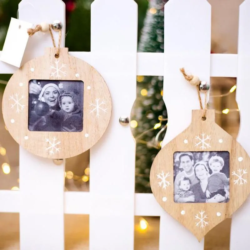 Decorações de natal decoração criativa diy moldura de madeira pingente árvore de natal pendurado ornamento ano 2022 navidad decoração de casa