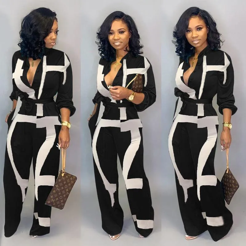 2021 Womens Fashion Ladies Jumpsuits With Sleeves With Self Belted Pockets Dot Black White Button Up Casual Loose Romper From Prettyfaces 20.41 DHgate.Com