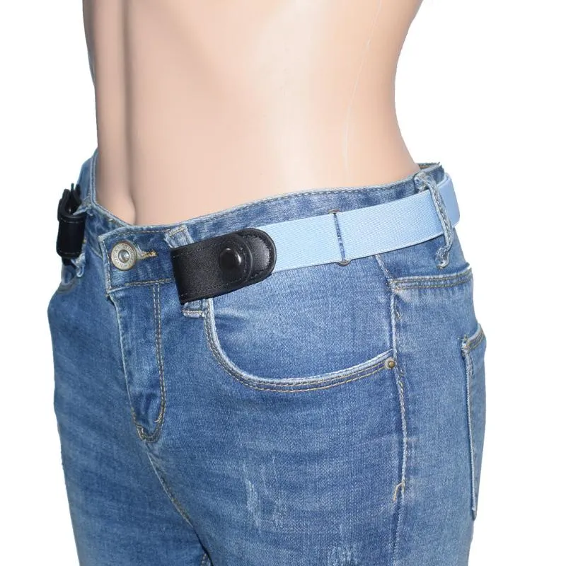 Bälten Vuxen Slim Stretch Invisible Belt Simple Wild Lazy Elastic Jeans klänning utan spänne för kvinnodesigner