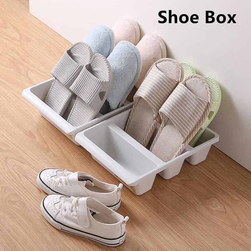 الإبداعية تستقيم الأحذية تخزين مربع متعددة الوظائف المنزلية غرفة المعيشة الحذاء الرف العمودي تخزين الأحذية حامل البيج / الأبيض 210609
