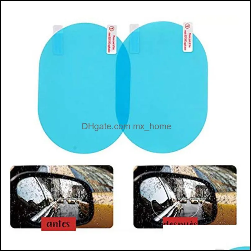 Window Decorative Decor Home & Gardenwindow Stickers 2Pcs Oval Car Rearview Mirror Waterproof Sticker Anti Fog AntiGlare Rainproof Protecti