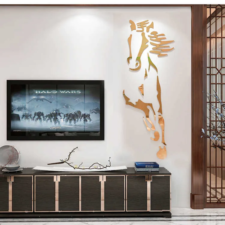 New-arrival-Horses-Living-room-Acrylic-3d-Wall-Sticker-Restaurant-Background-DIY-art-wall-decor-Creative (2)