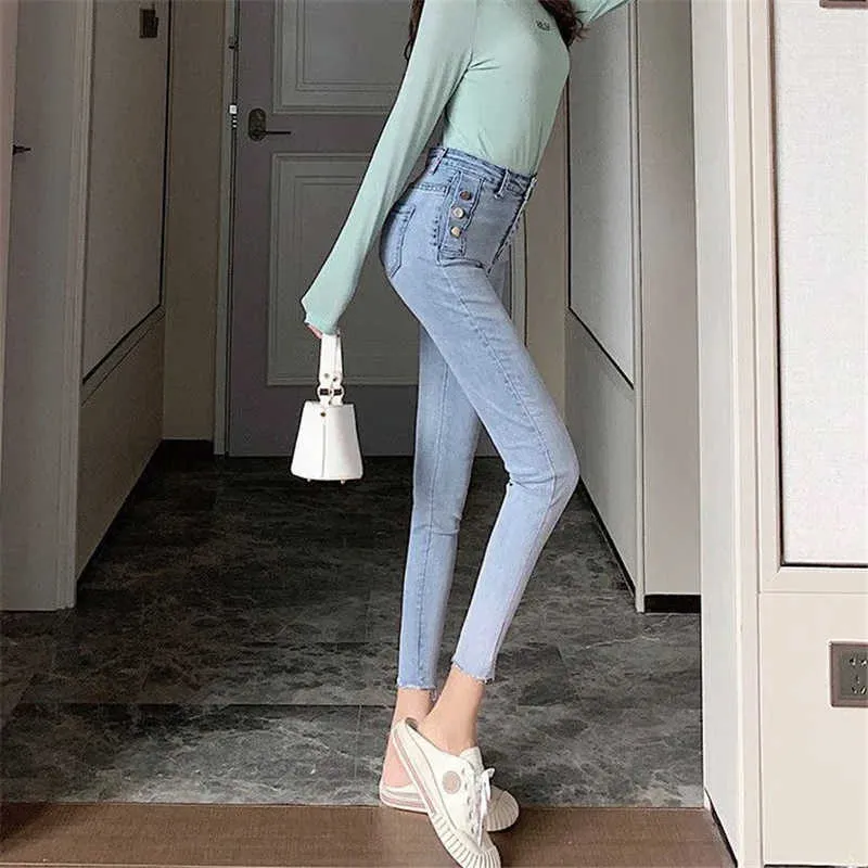 Sexy Women High Waist Pants Stretch Skinny Pencil Tight Jeans Slim