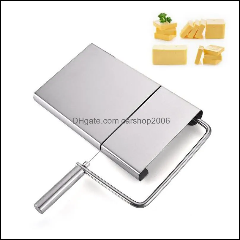 Stainless Steel Wire Cheese Slicer Cutter Butter Cutting Serving Board for Hard Cheese Sausage Vegetable JK2007XB