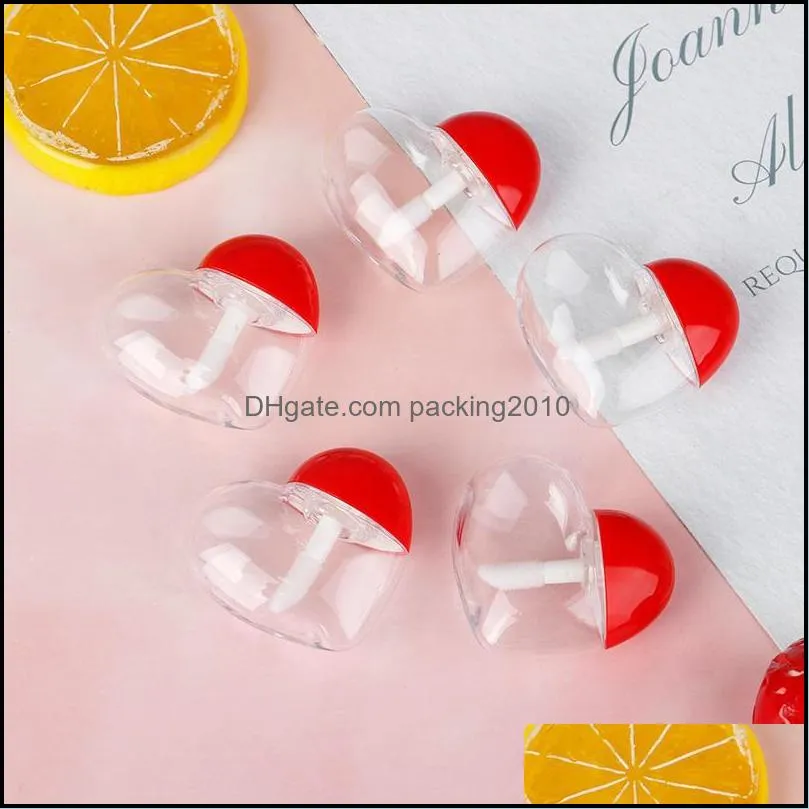 5/10Pcs Cute Love Heart Shaped Empty Lip Gloss Container DIY Mini Tubes Bottle Cosmetic Container Tool Makeup Organizer