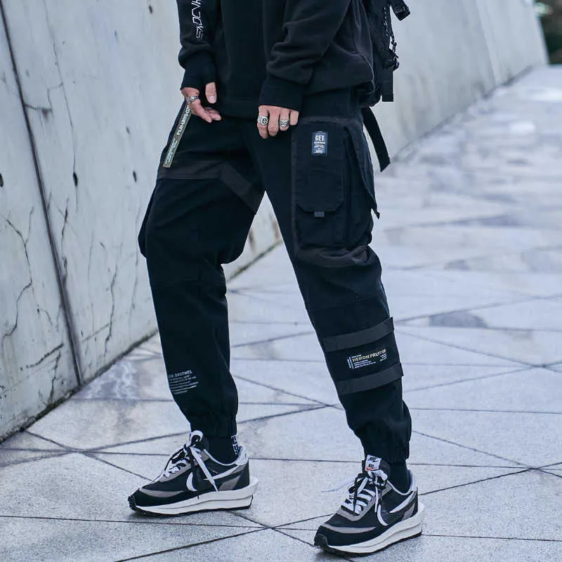 Harajuku Pants Men Black Jogger Sweatpants Hip Hop Vintage Fashion High  Street Stylish Pants Male Cargo Pants 100% Polyester