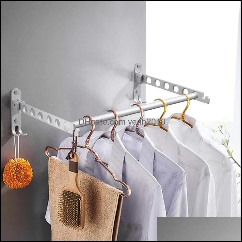 Wall Mount Clothes Hanger Rack Retractable Hangers For Closet Organizers And Balcony & Racks