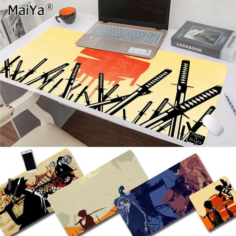 Pads de souris Le poignet repose Maiya vos propres tapis Japan Samurai Sword Champloo Office Gamer Soft Pad Soft Pad