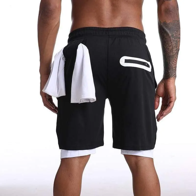 Nya Gym Shorts Mäns Running Shorts Mens Sport Male Snabbtorkande träning Övning Jogging Gym med inbyggt fickfäste Shorts 18