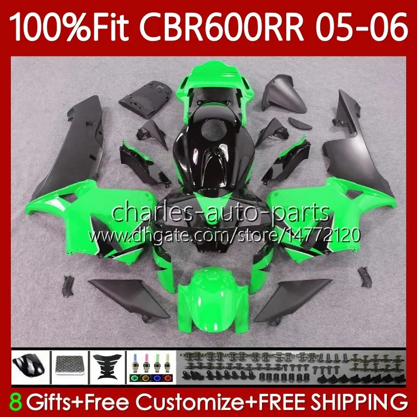 Carene OEM per HONDA CBR600F5 CBR 600 RR F5 CC 2005 2006 Corpo 72No.145 verde lucido CBR 600F5 600CC 600RR 05-06 CBR-600 CBR600 RR CBR600RR 05 06 Stampo ad iniezione Carrozzeria