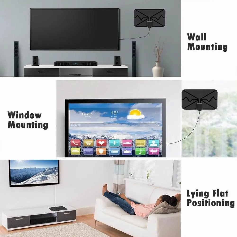 Freeview 360 Miles DVB-T2 HDTV Antennes 4K Digitale antennes TV Indoor met versterkersignaal Booster DTV-antenne Smart Huishouden