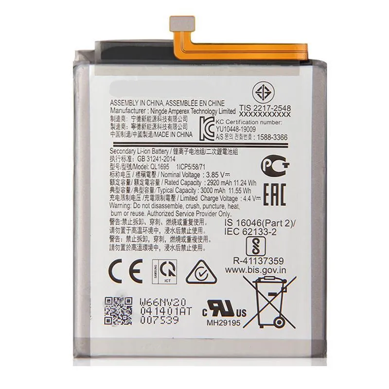 NEW QL1695 Replacement Phone Battery For Samsung Galaxy A01 3000mAh Batteries High Capacity with Free shipping