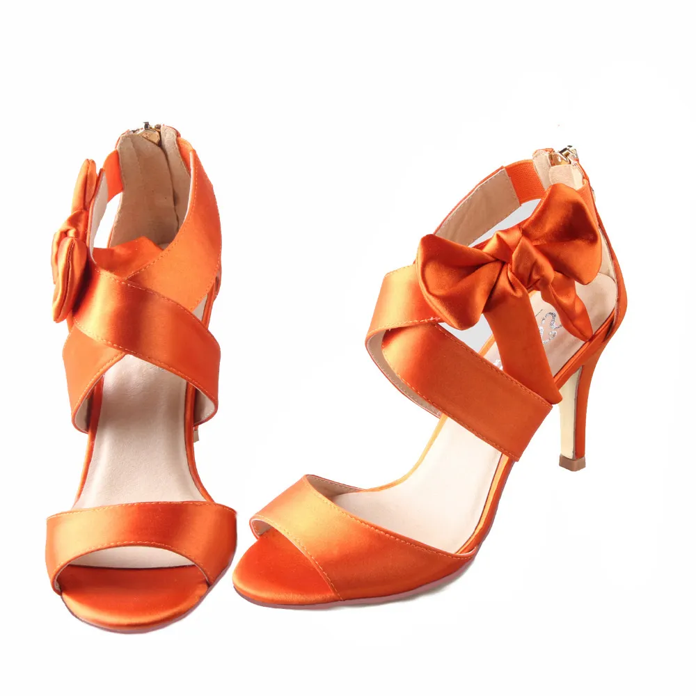 Women's Orange Color Block Pointed Toe High Heels With Suede Upper, Fine  Heels, Belt Buckle Decorated | SHEIN USA