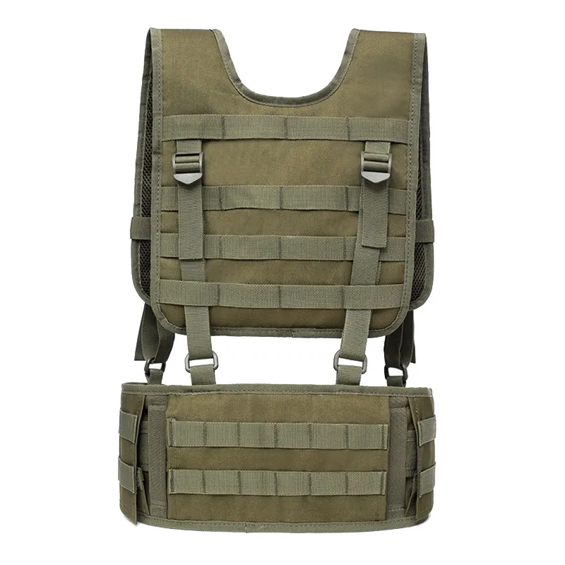 100pcs 2 in 1 Hunting Molle Vest Tactical Waist Padded Belt With Harness Paintball Airsoft Chest Rig Vest Outdoor Training Combat Body Armor