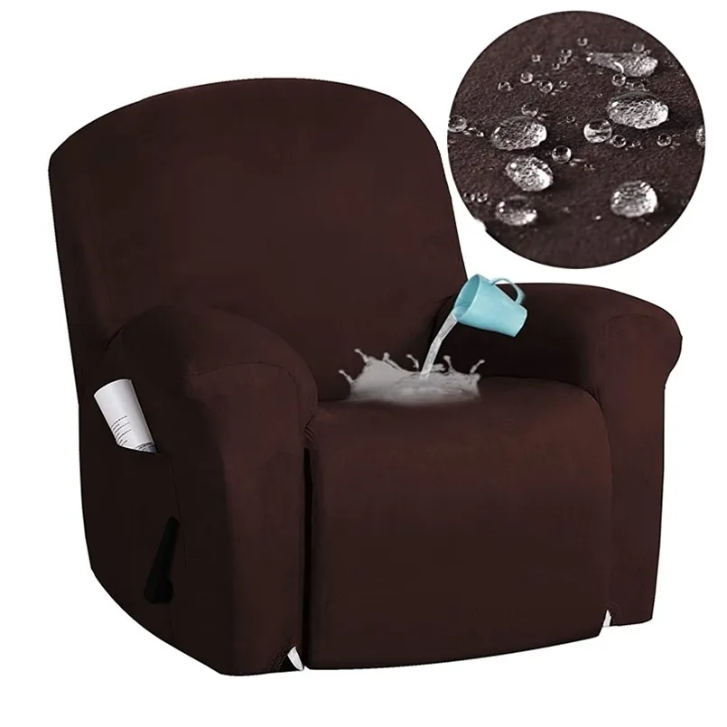 4 stks / set Recliner Cover All-inclusive Massage Lounger Sofa S Spandex Lounge Single Seat Couch Slipcovers Fauteuil 2111116