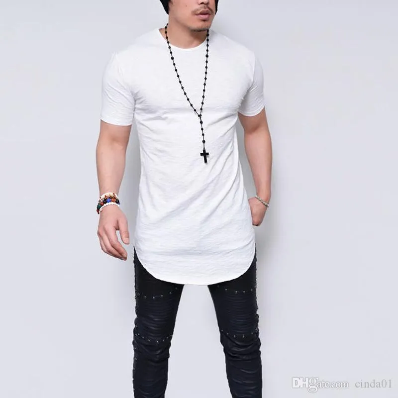 Sıcak Stil 2021 Erkekler Yeni Yuvarlak Yaka Kısa Kollu T Gömlek Uzun Avrupa ve Amerika Birleşik Devletleri Gömlek Erkekler