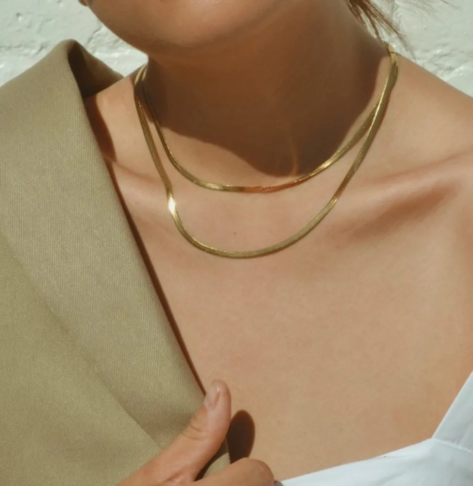 5mm Flat Snake Chain Gold Plated Necklace | Chain necklace, Silver 925  necklace, Snake chain