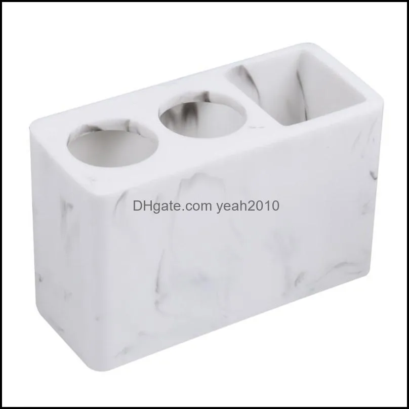 Marbling Electric Toothbrush Holder Resin Toothpaste Storage Rack Bath Accessory Set