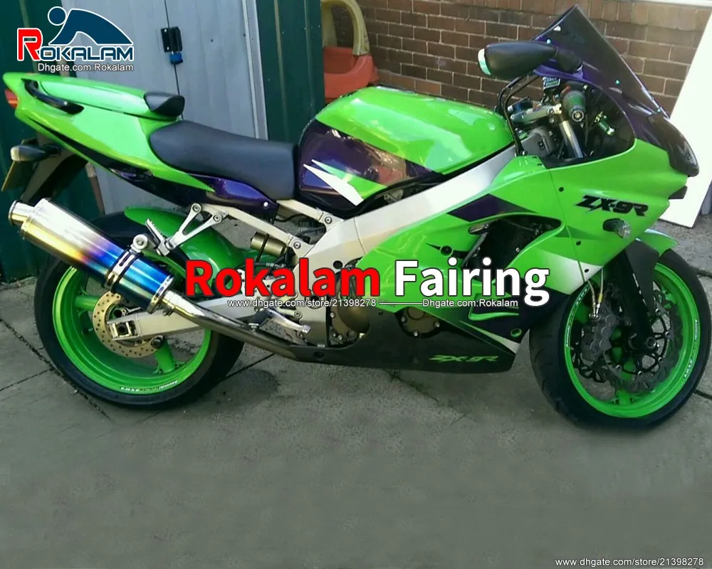 Green Cover For Kawasaki Ninja ZX9R 00 01 2000 2001 ZX-9R Fairings ZX 9R Bodywork Parts (Injection Molding)