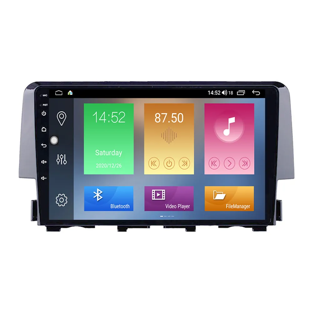 9 Inch auto dvd Android 10 Radio Speler voor Honda Civic-2016 Wifi HD Touchscreen GPS Navigatie ondersteuning Carplay DVR OBD
