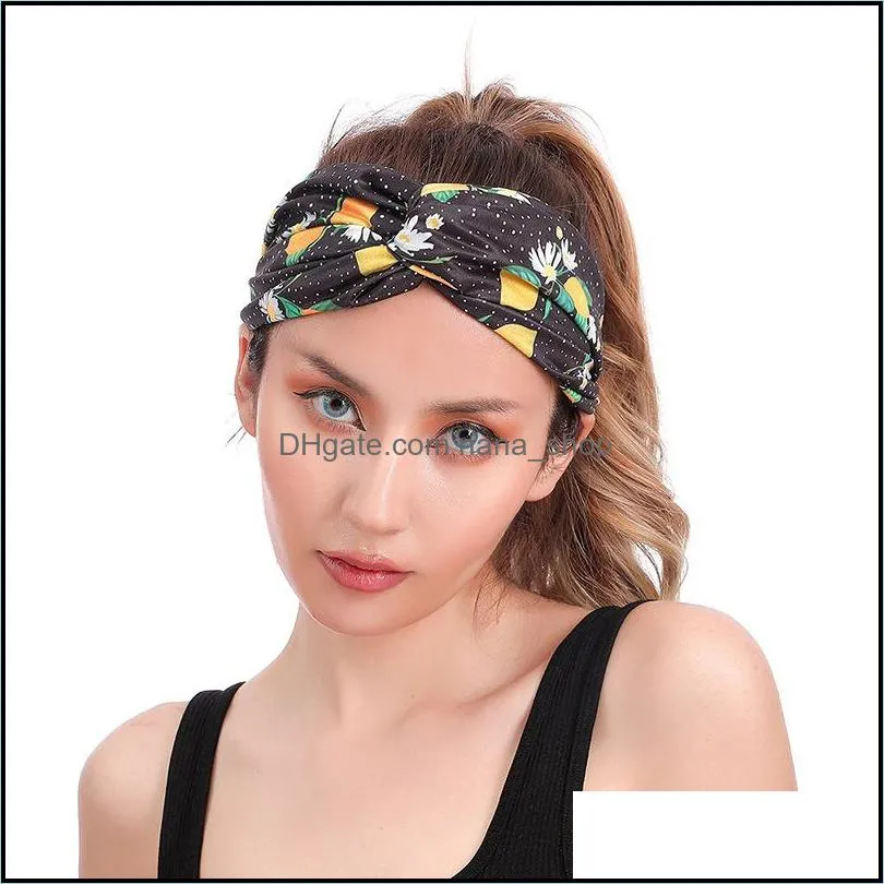 Women Cross Solid Color Hair Bands Girls Print Flower Headbands Fashion Turban Make up Hair Accessories ZXFTB1935