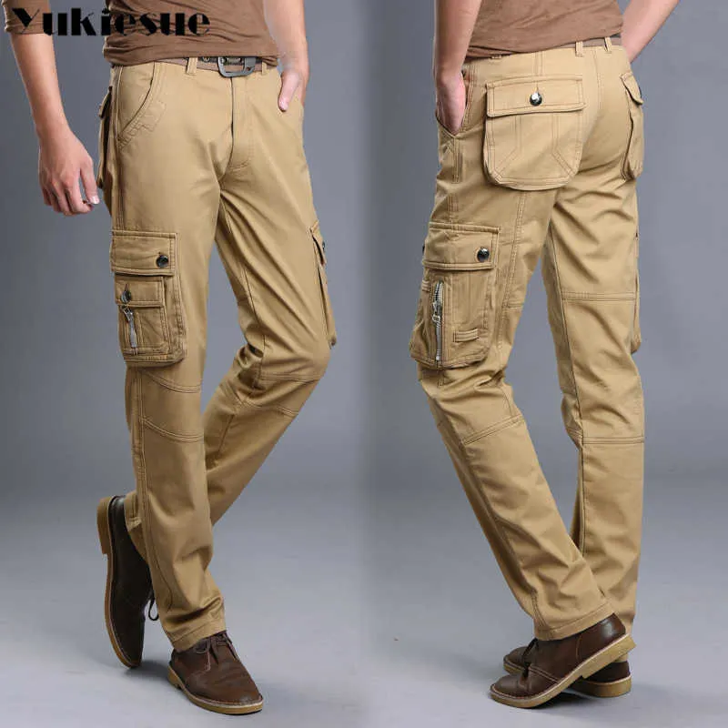 Fashion Military Cargo Pants Men Loose Baggy Tactical Trousers Oustdoor Casual Cotton Multi Pockets large size 210608