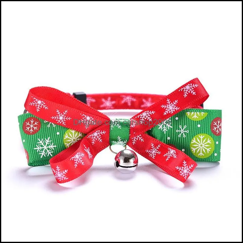 Bowknot Bell Christmas Series Pets Collars Cat Collar Dog Pet Products plus size GWF11038