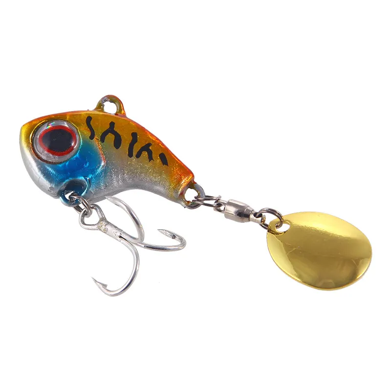 3D Eyes Rotating Metal VIB Vibration Bait Spinner Spoon Lure Jigs Trout Crap Fishing Hook Hard Tackle Fishing Lures