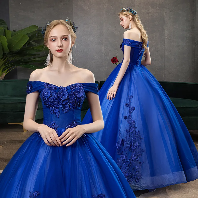 Gryffon Quinceaneraドレスパーティープロミドオフショルダーボールガウンクラシックレース刺繍ビンテージQuinceanera Dress Plus Szie