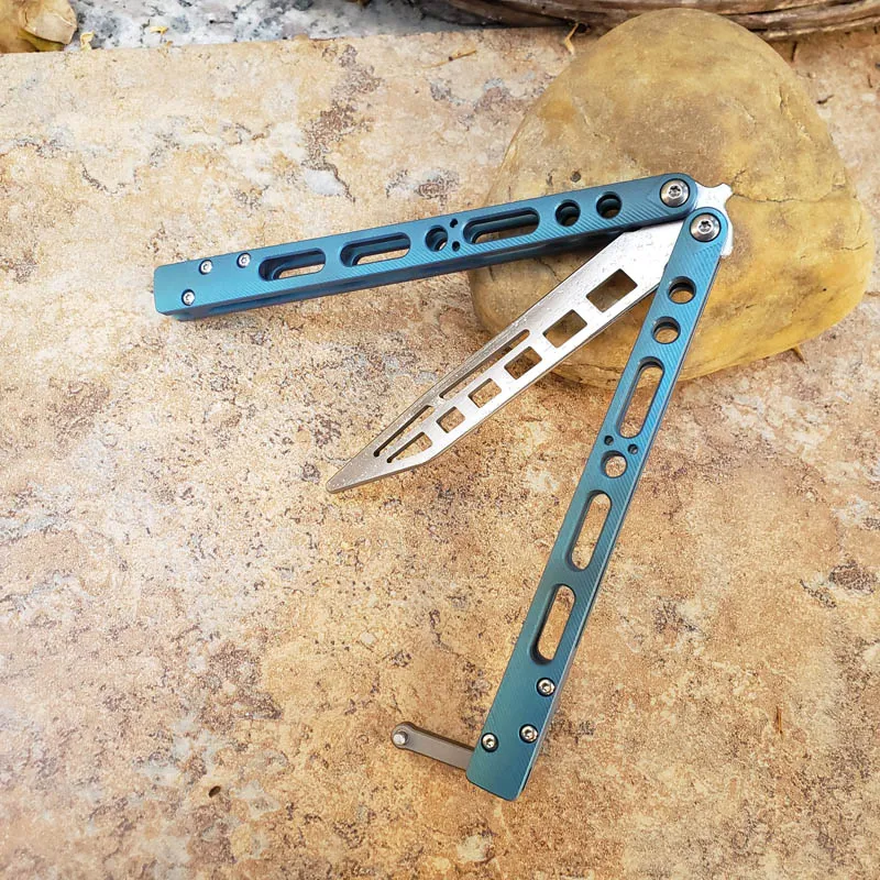 kelebek EX-10 Eğitmen eğitim bıçağı keskin değil Titanyum Burç sistemi katlanır av bıçakları aracı