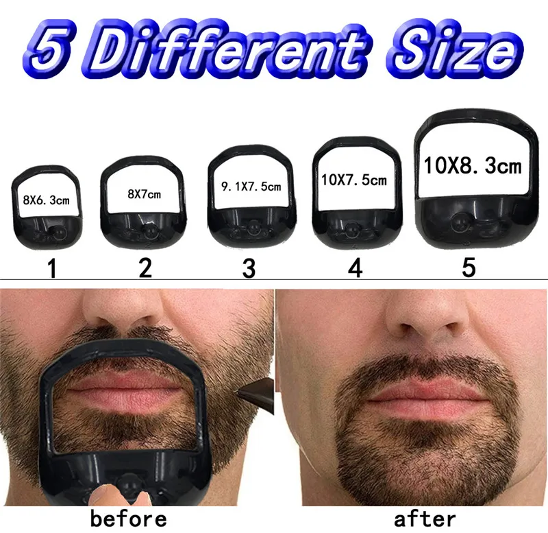 2021 Homens Clippers Guia de Modelo Design Design Bigatee Shaper Style Style Beard Pente Perfeito Forma Estilo Ferramenta 5 pcs / Set